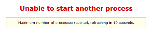 Unable to start another process