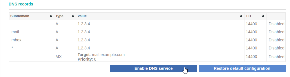 Enable DNS