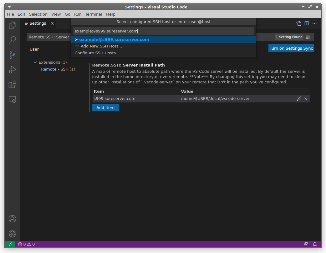 Using Visual Studio Code to Edit Files Remotely Over SSH - Online manual |  ICDSoft