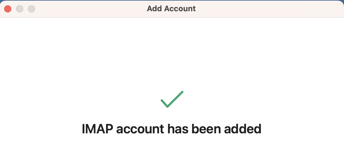 IMAP account has been added