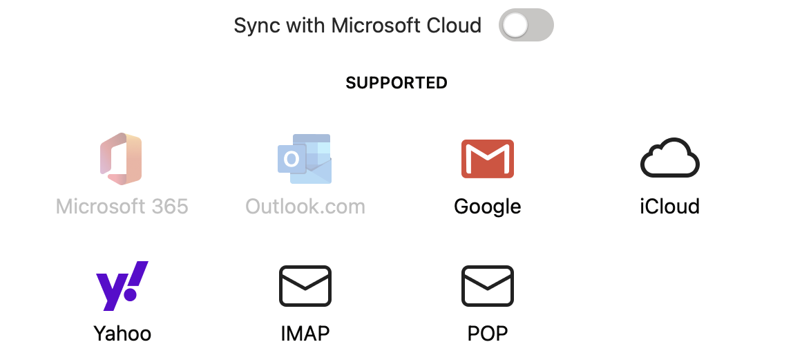 Turn off sync with Microsoft Cloud