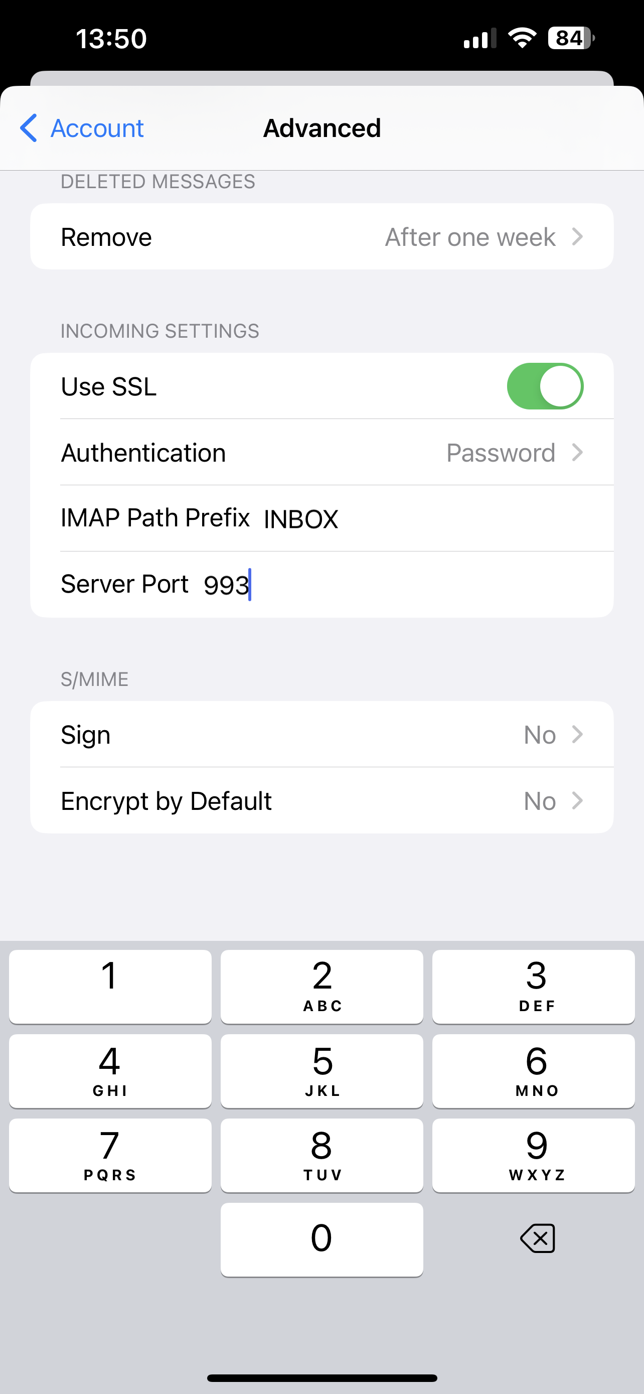 SSL and IMAP path prefix