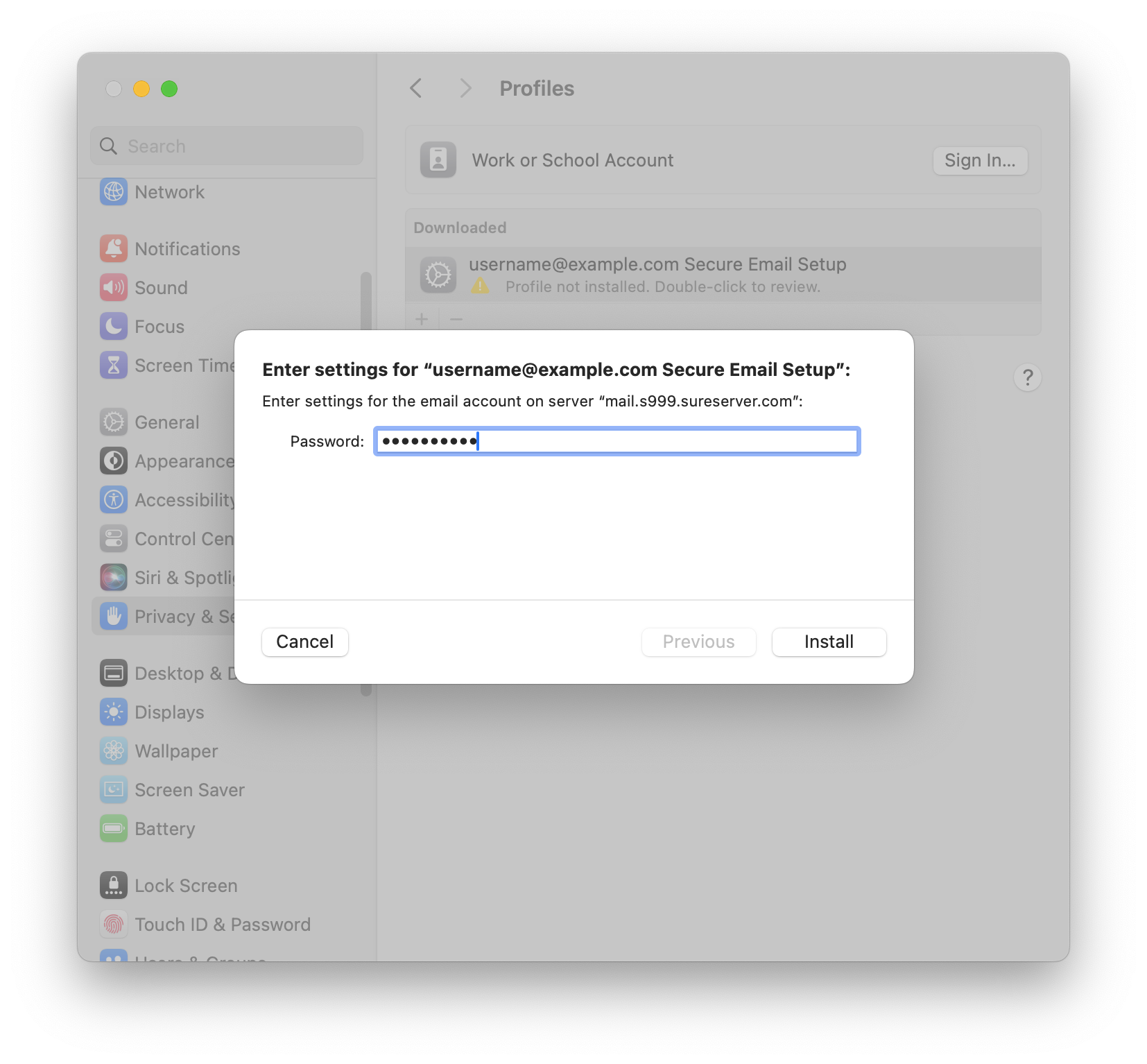 macOS Password Prompt