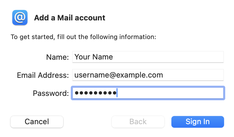 Add Mail Account