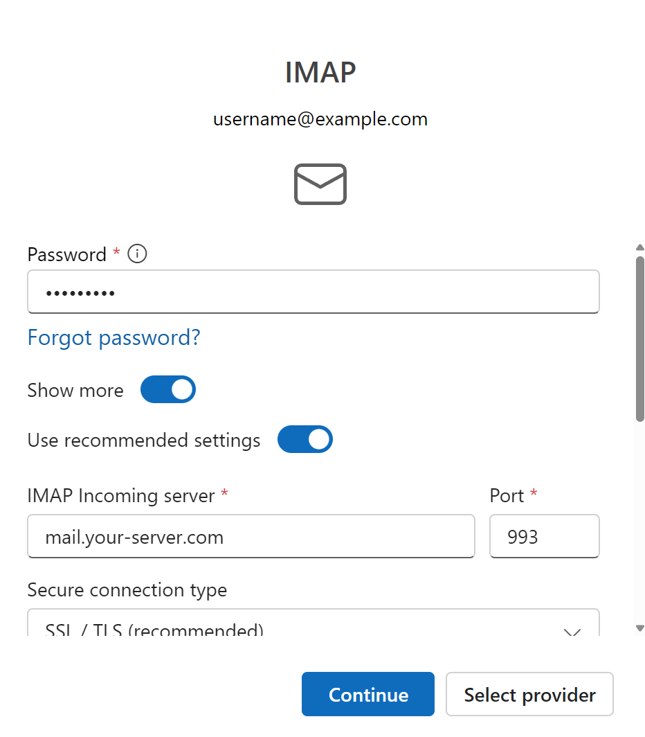 IMAP Settings