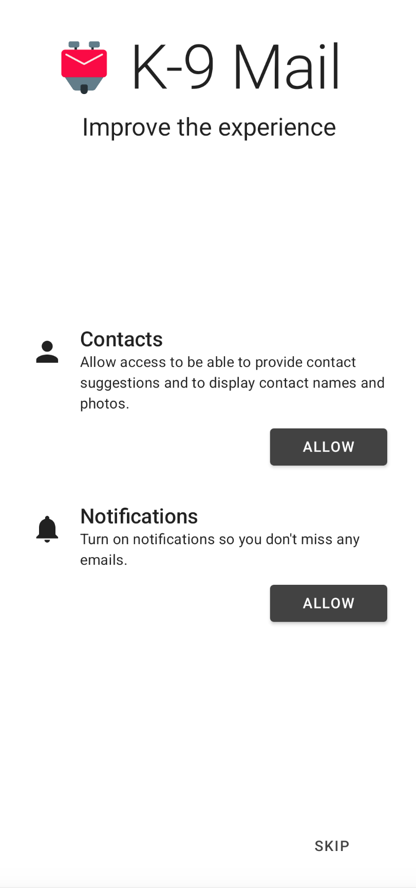 Access to Contacts and Notifications