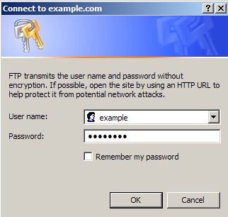 Control Panel username and password
