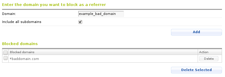 Blocking referrers