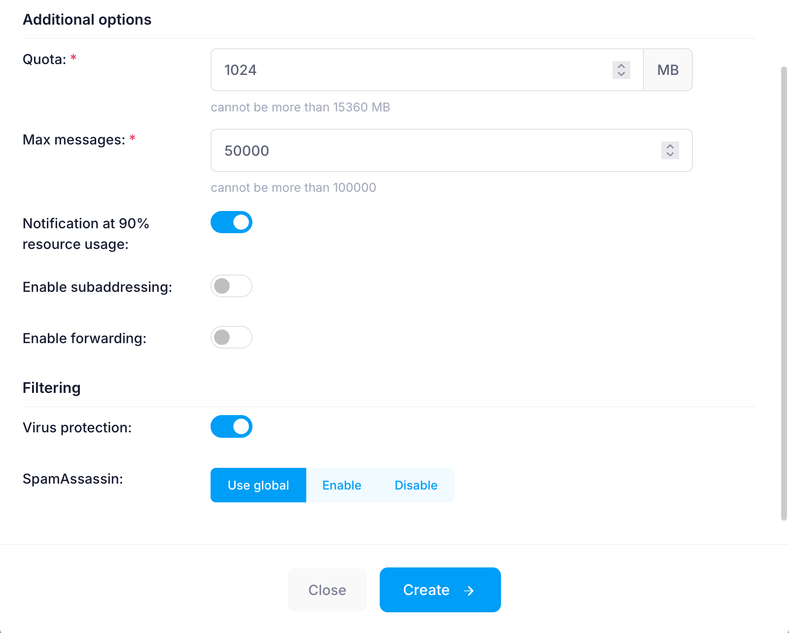 Additional Options