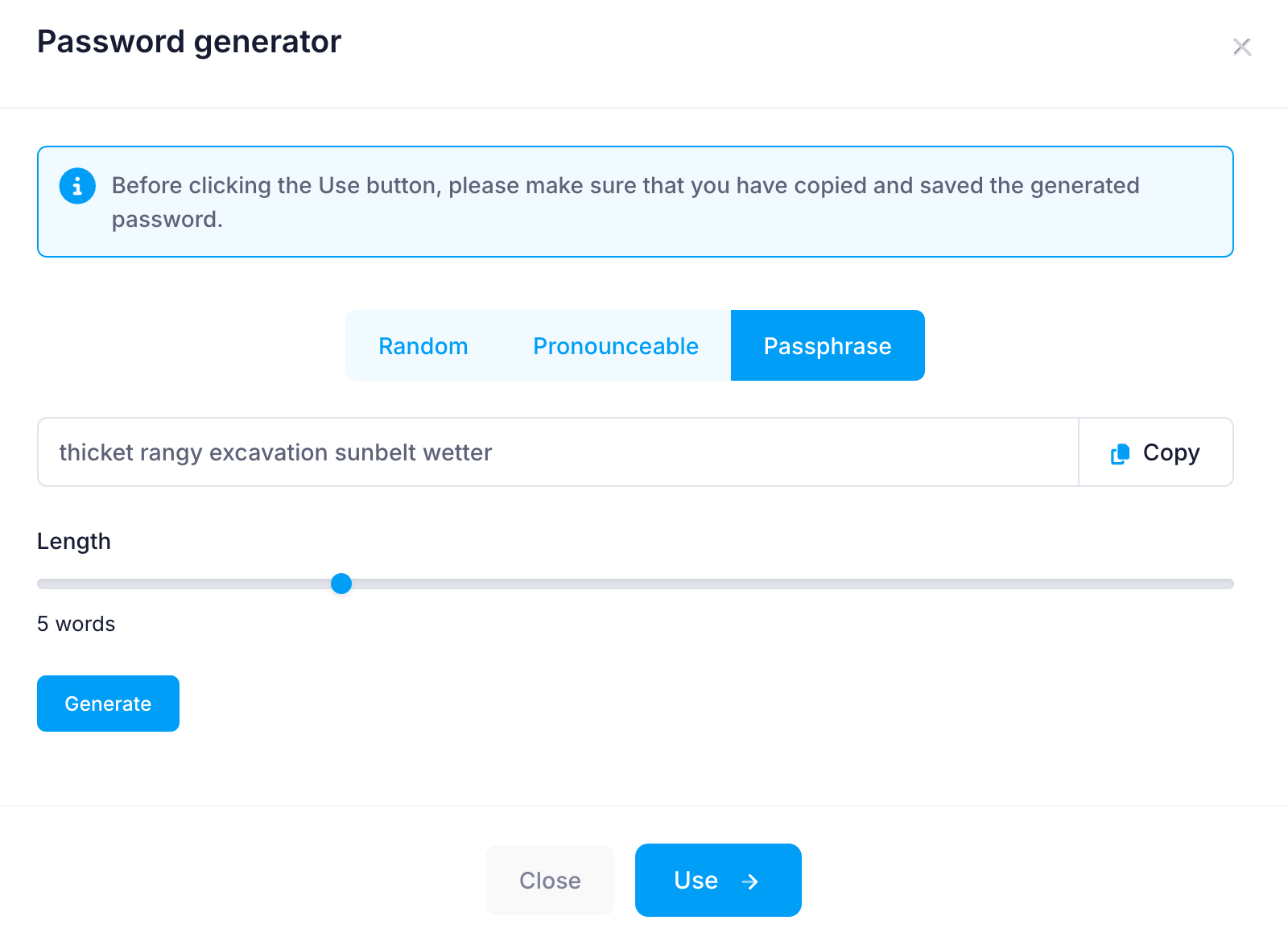 Random password generator