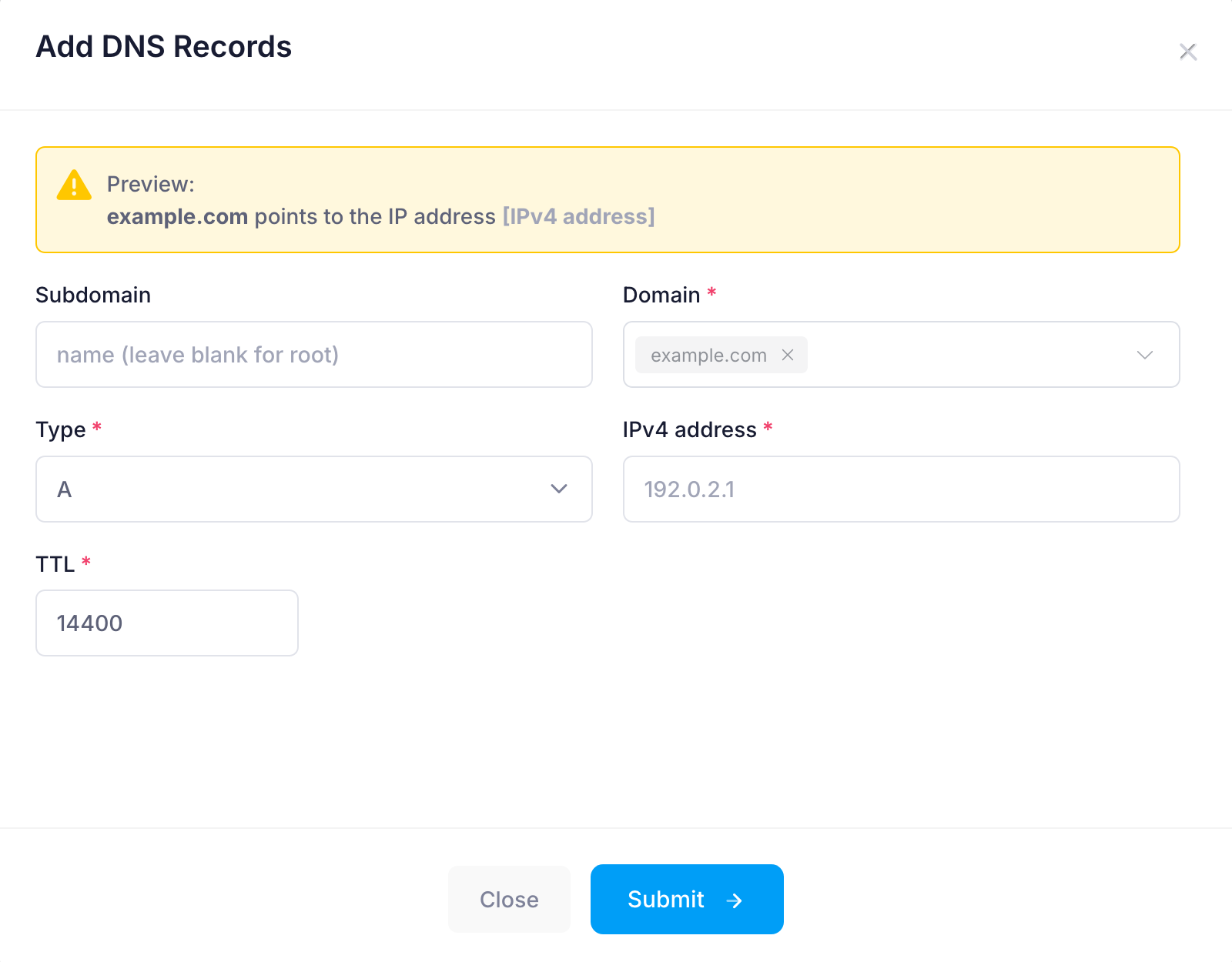 Add records