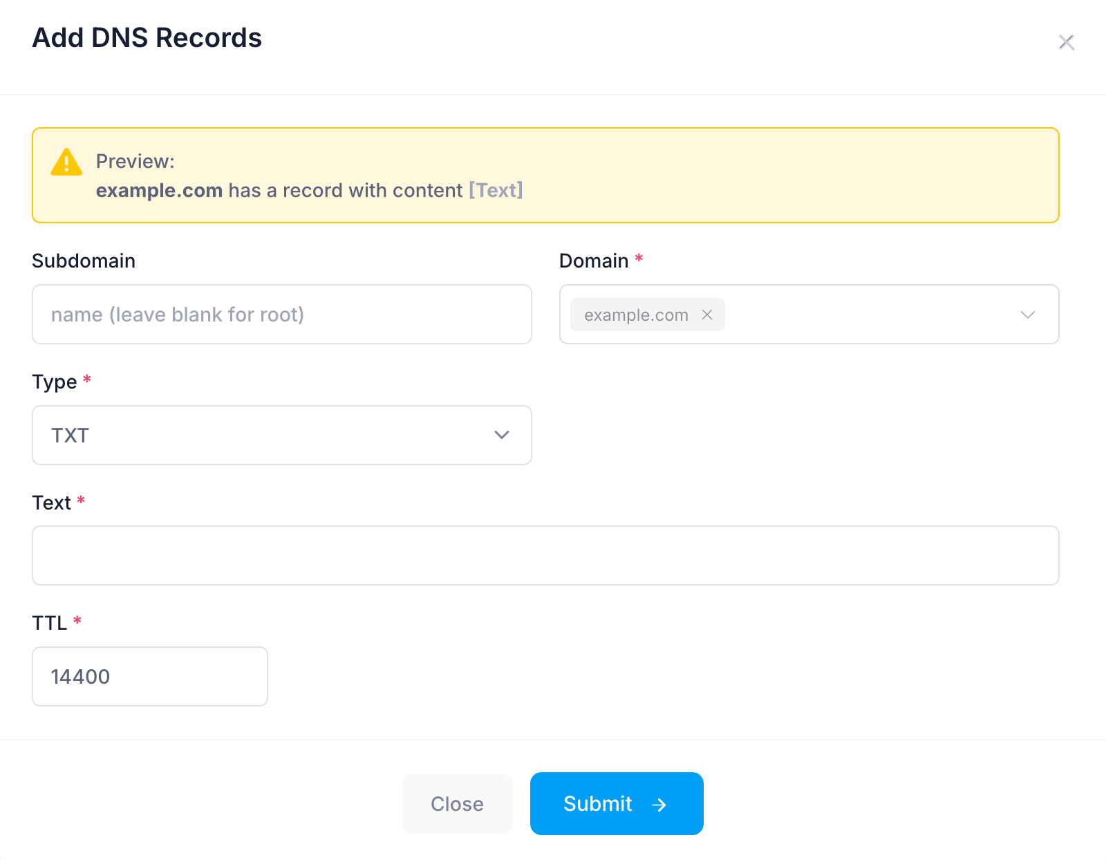Add records
