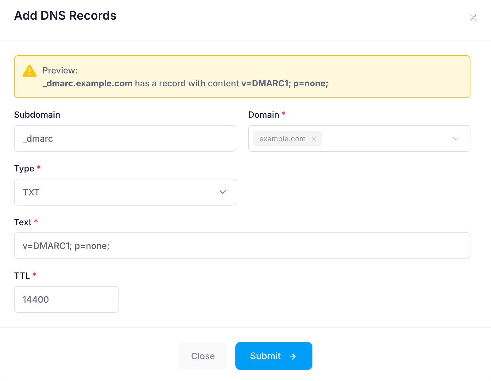 Add a new record