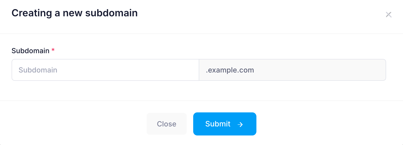 Create subdomain