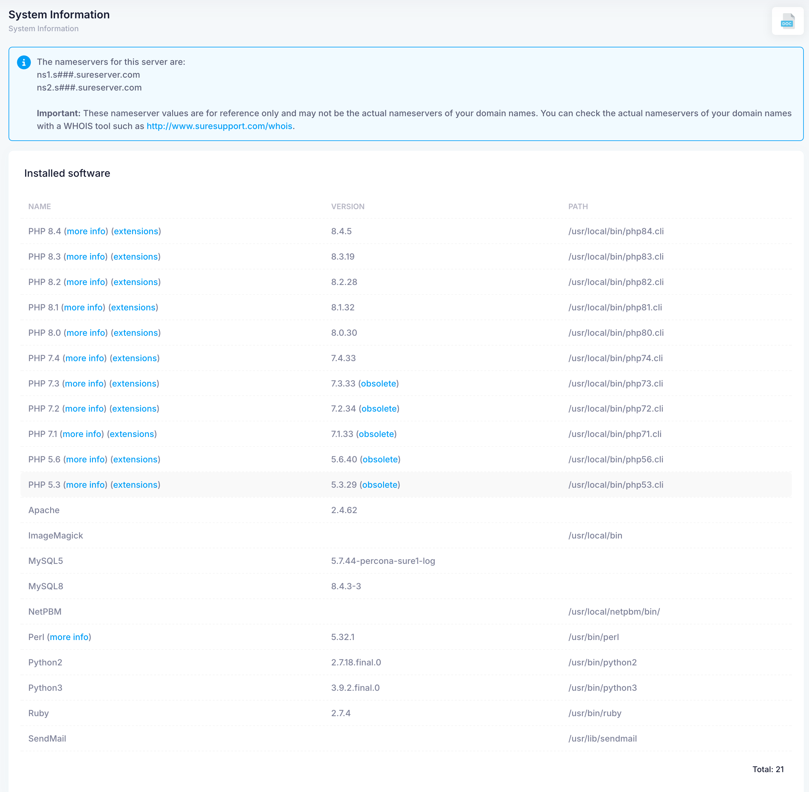 System Information