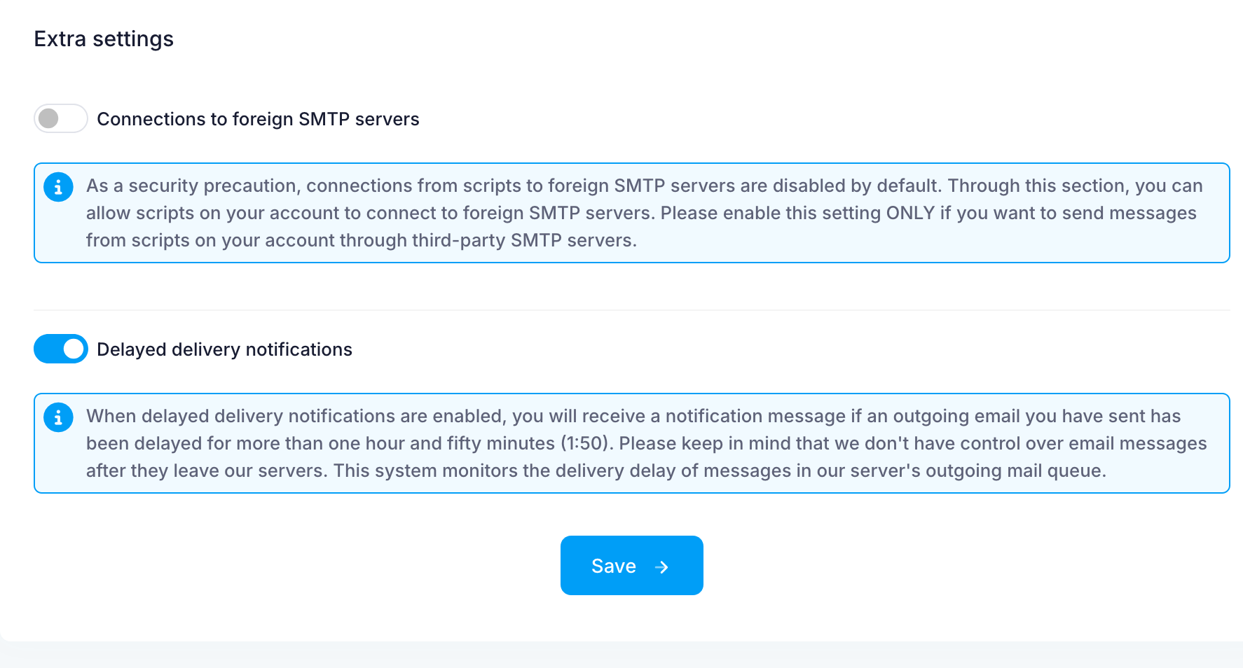 Delayed notifications