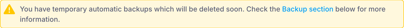 WordPress temporary backups