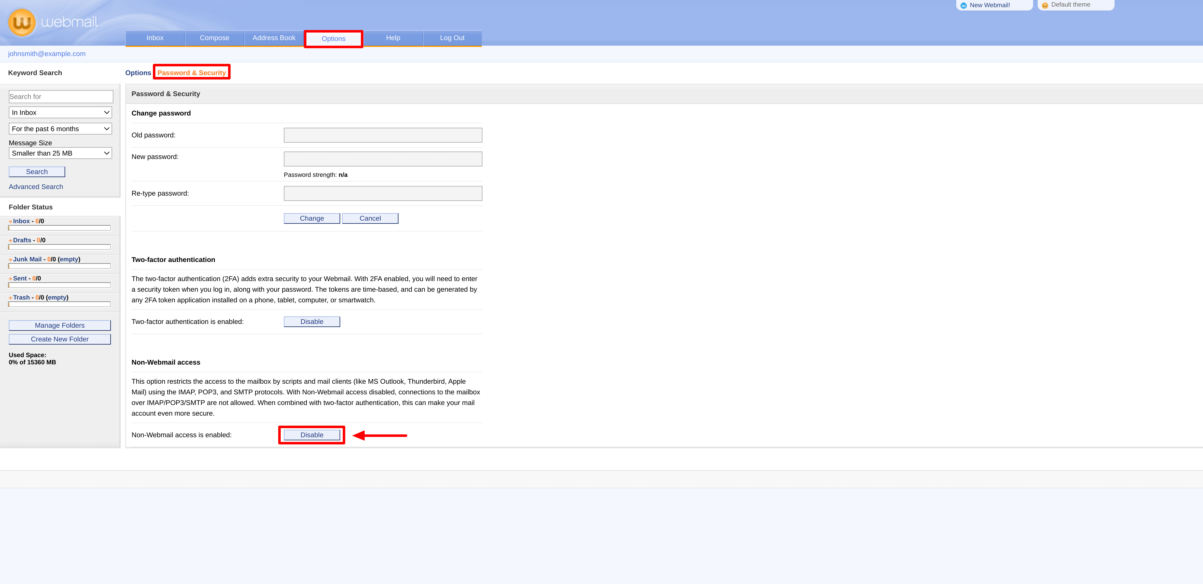 Webmail non-webmail access