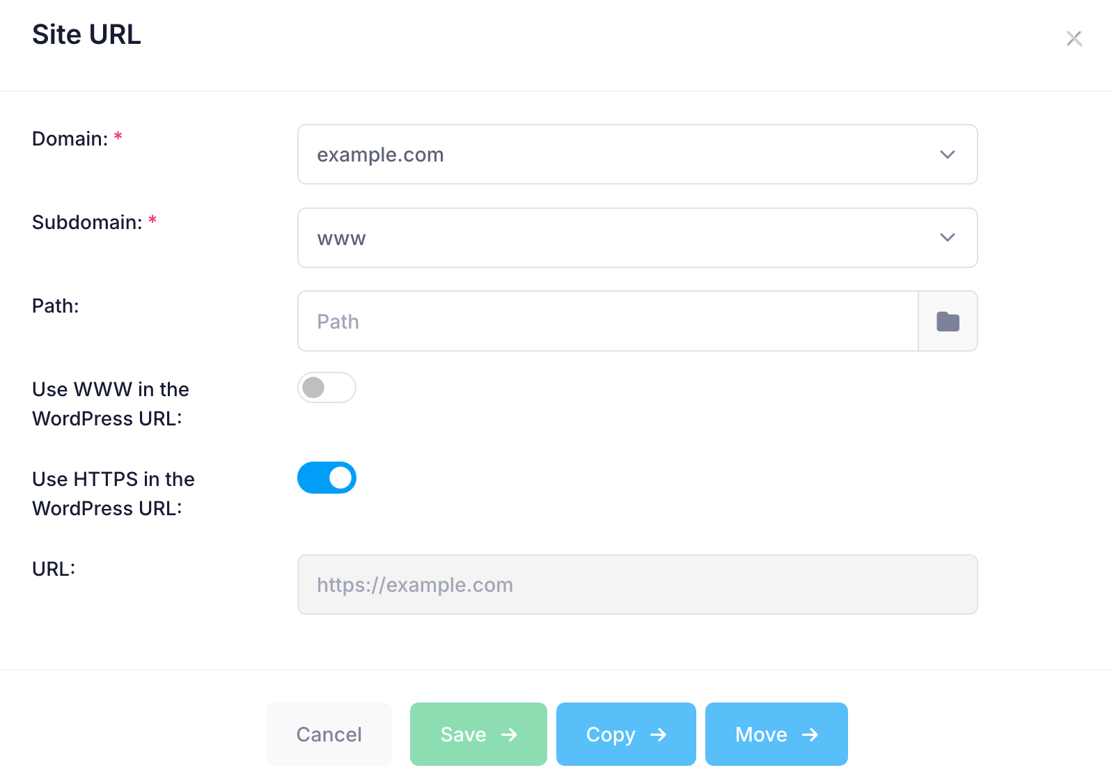 WordPress Site URL