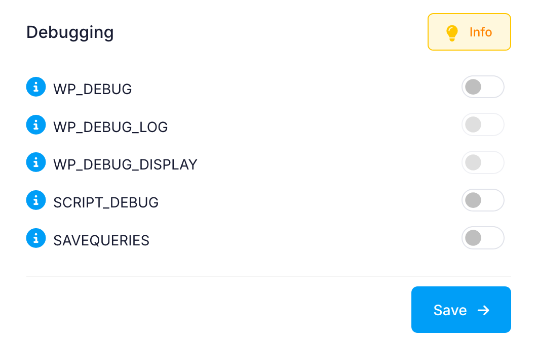 WordPress Manager debugging