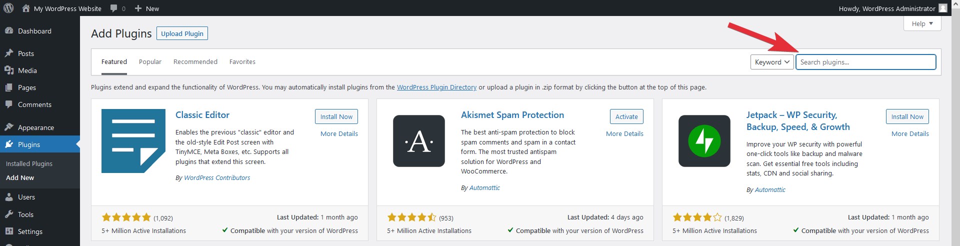 Search for a plugin