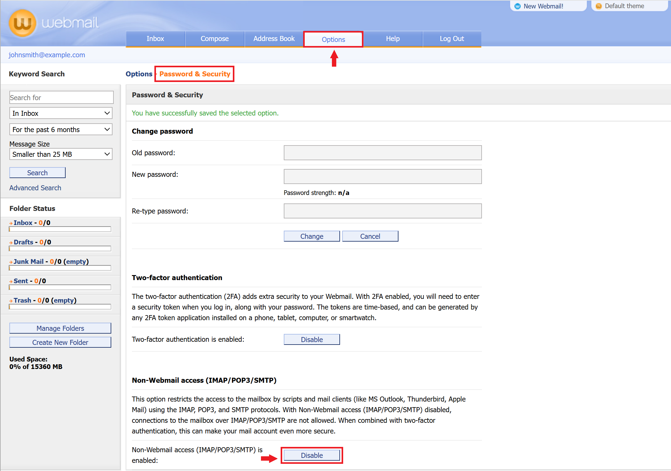 Webmail non-webmail access