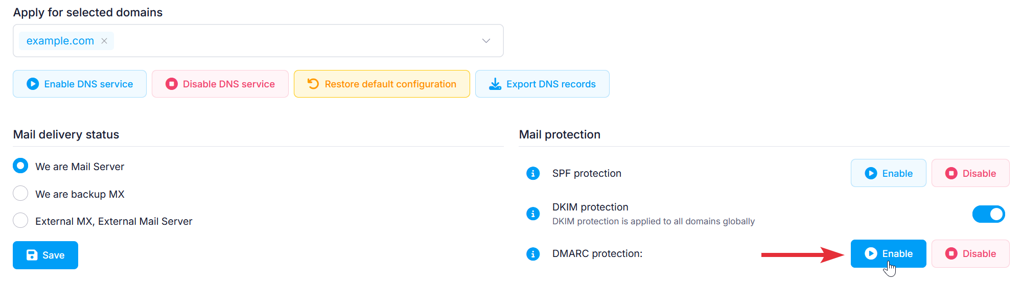 Enable DMARC Protection Enable DMARC Protection