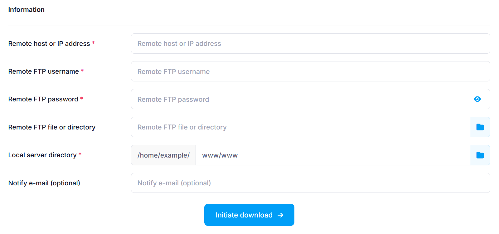 FTP Migration information
