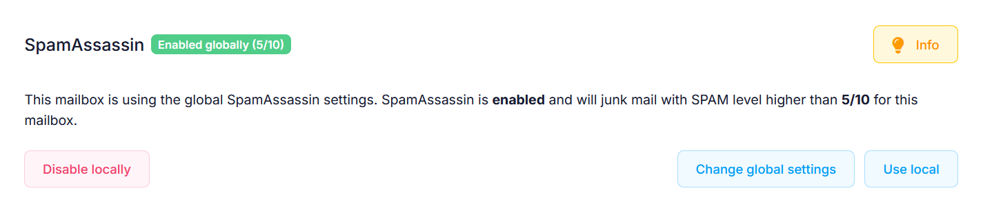 Disable SpamAssassin locally Disable SpamAssassin locally